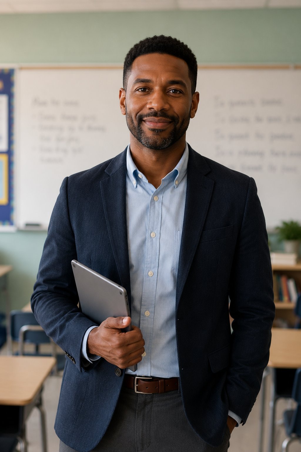 Teacher preparing for education certification exam