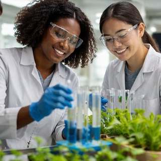 Scientists working in lab