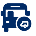 Icon of a commercial truck with a trailer symbol, representing CDL certification.